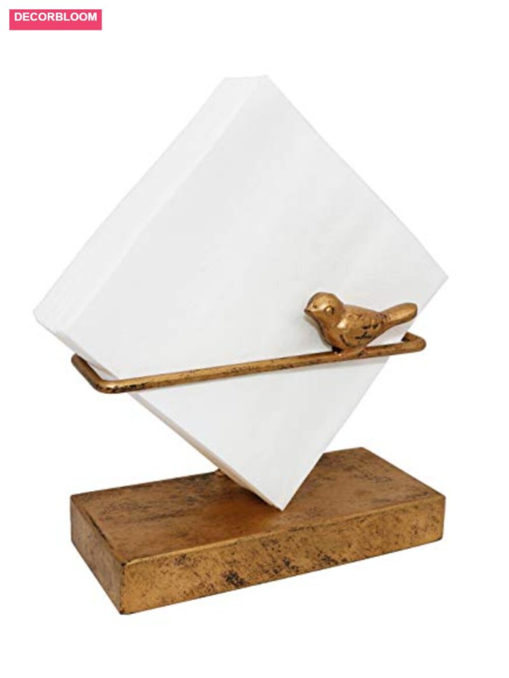 Cast Iron Cocktail Napkin Holder Bird Design Tabletop Dispenser
